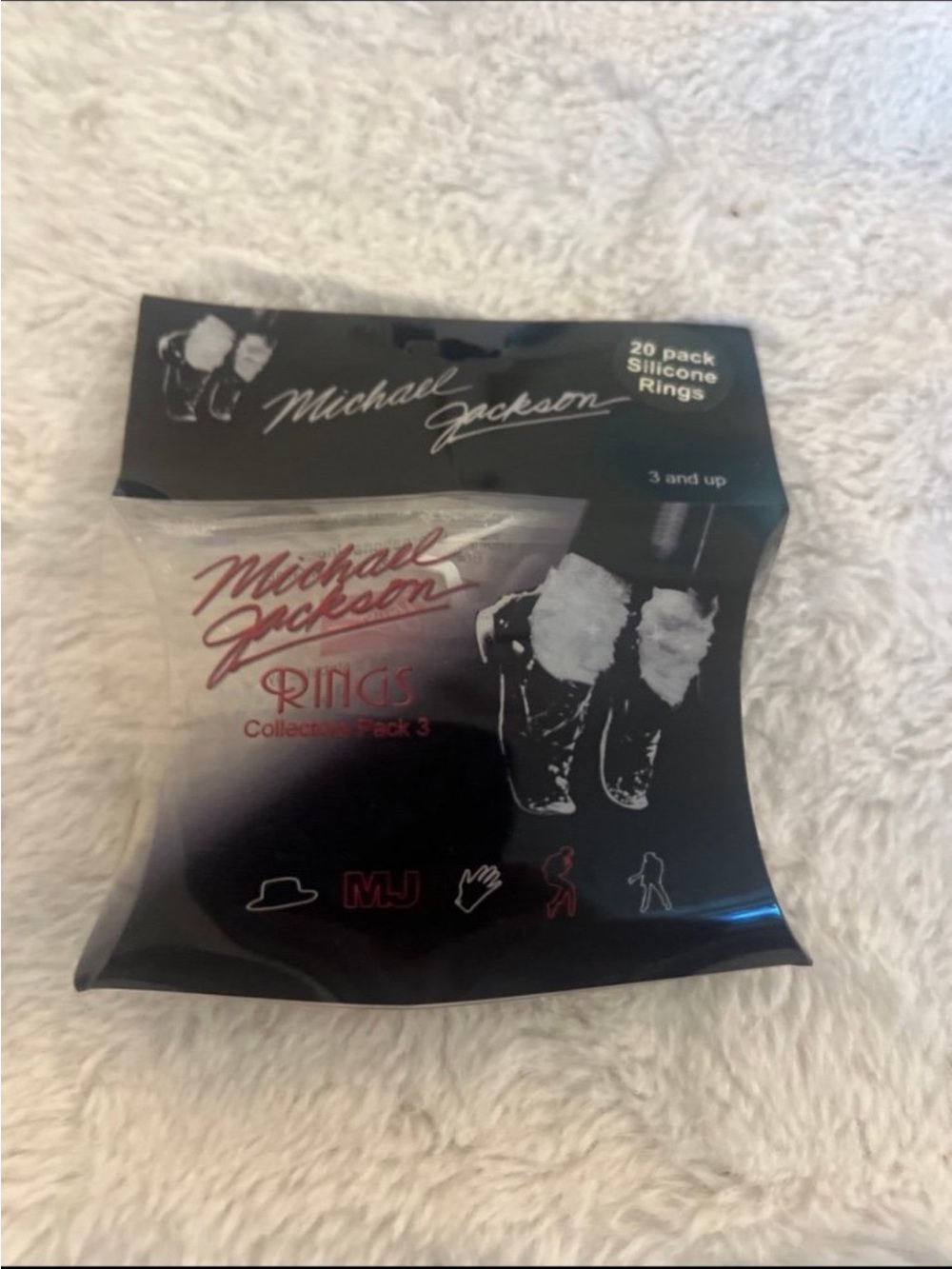 Michael Jackson Rings Collector Pack 3 Silicone Rings New